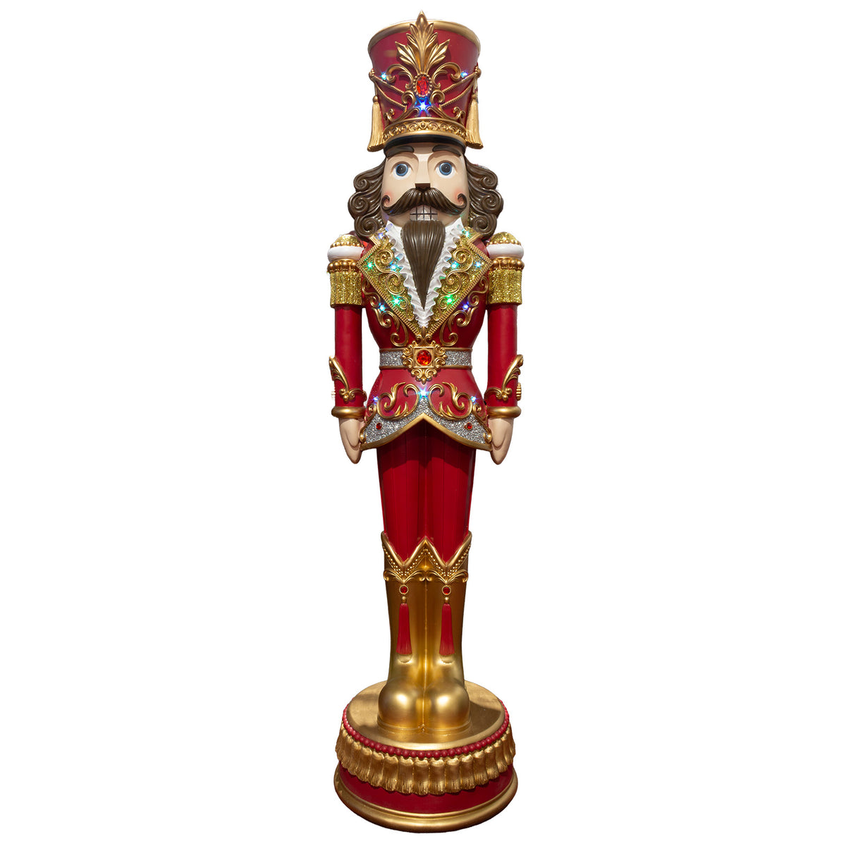 Figurine déco XXL Casse-noisette avec lumière LED+musique, taille env. 180cm, polyrésine, VE-1