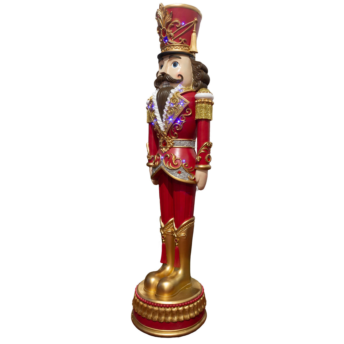 Figurine déco XXL Casse-noisette avec lumière LED+musique, taille env. 180cm, polyrésine, VE-1