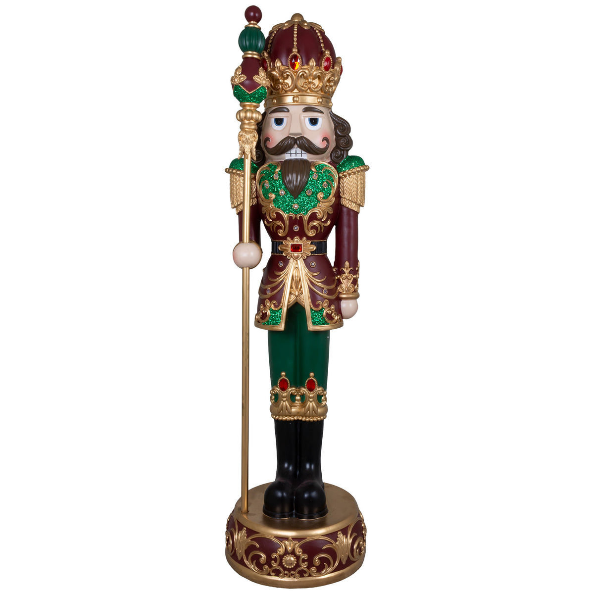 Figura decorativa XL Schiaccianoci con luce LED+musica, dimensione ca.120cm, poliresina, VE-1