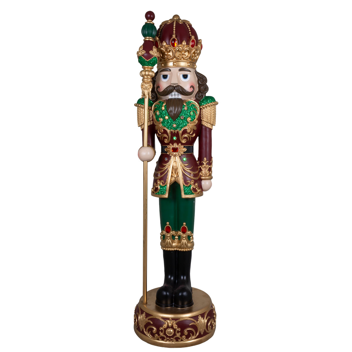 Figura decorativa XL Schiaccianoci con luce LED+musica, dimensione ca.120cm, poliresina, VE-1