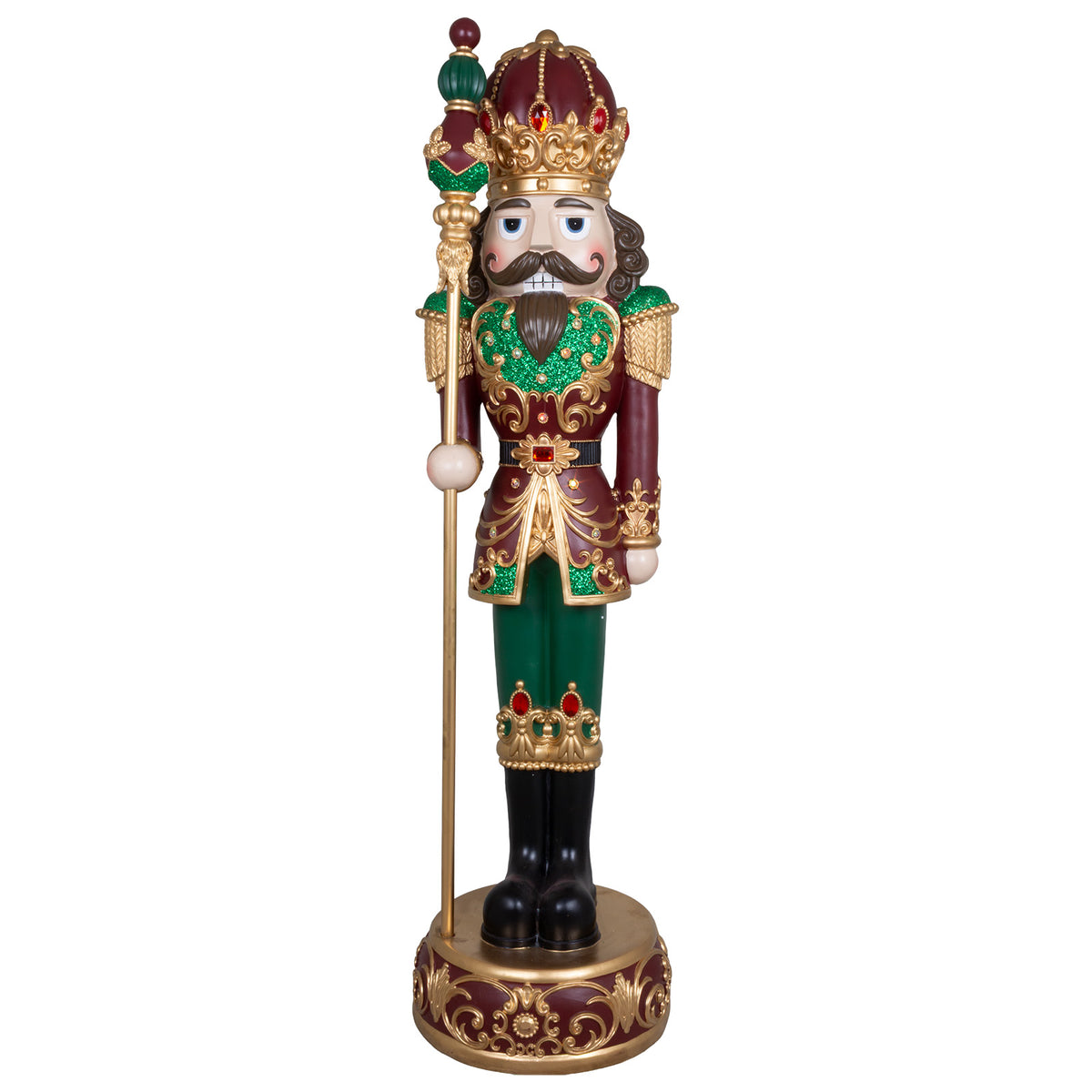 Figura decorativa XL Schiaccianoci con luce LED+musica, dimensione ca.120cm, poliresina, VE-1
