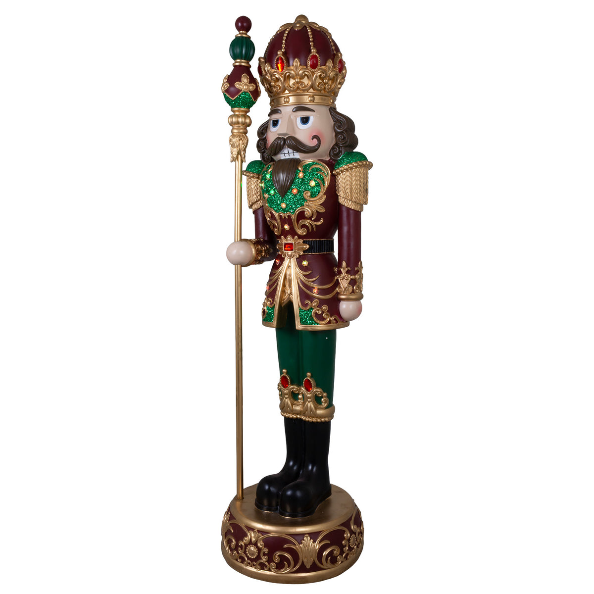 Figura decorativa XL Schiaccianoci con luce LED+musica, dimensione ca.120cm, poliresina, VE-1