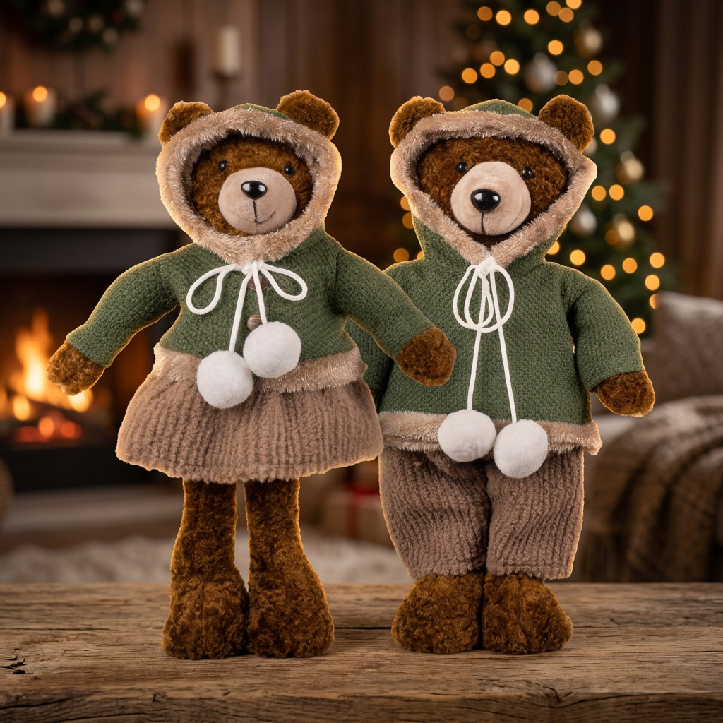Orso di Natale in piedi 40cm, 2 modelli, VE-8(4)