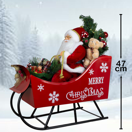 Santa auf Schlitten 47cm mit LED, VE-1