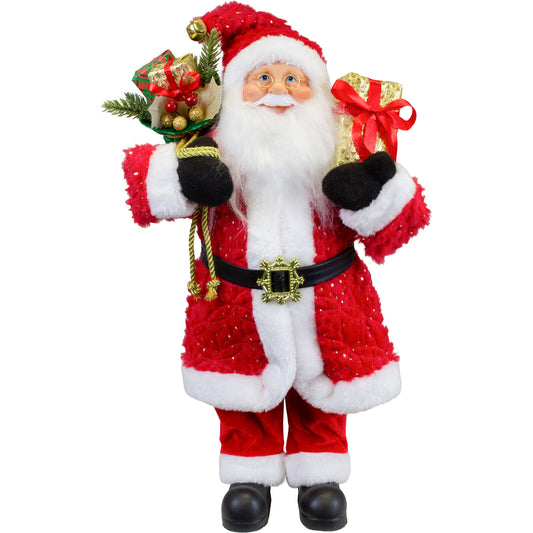 Santa 60cm long coat in red-gold, pack of 1