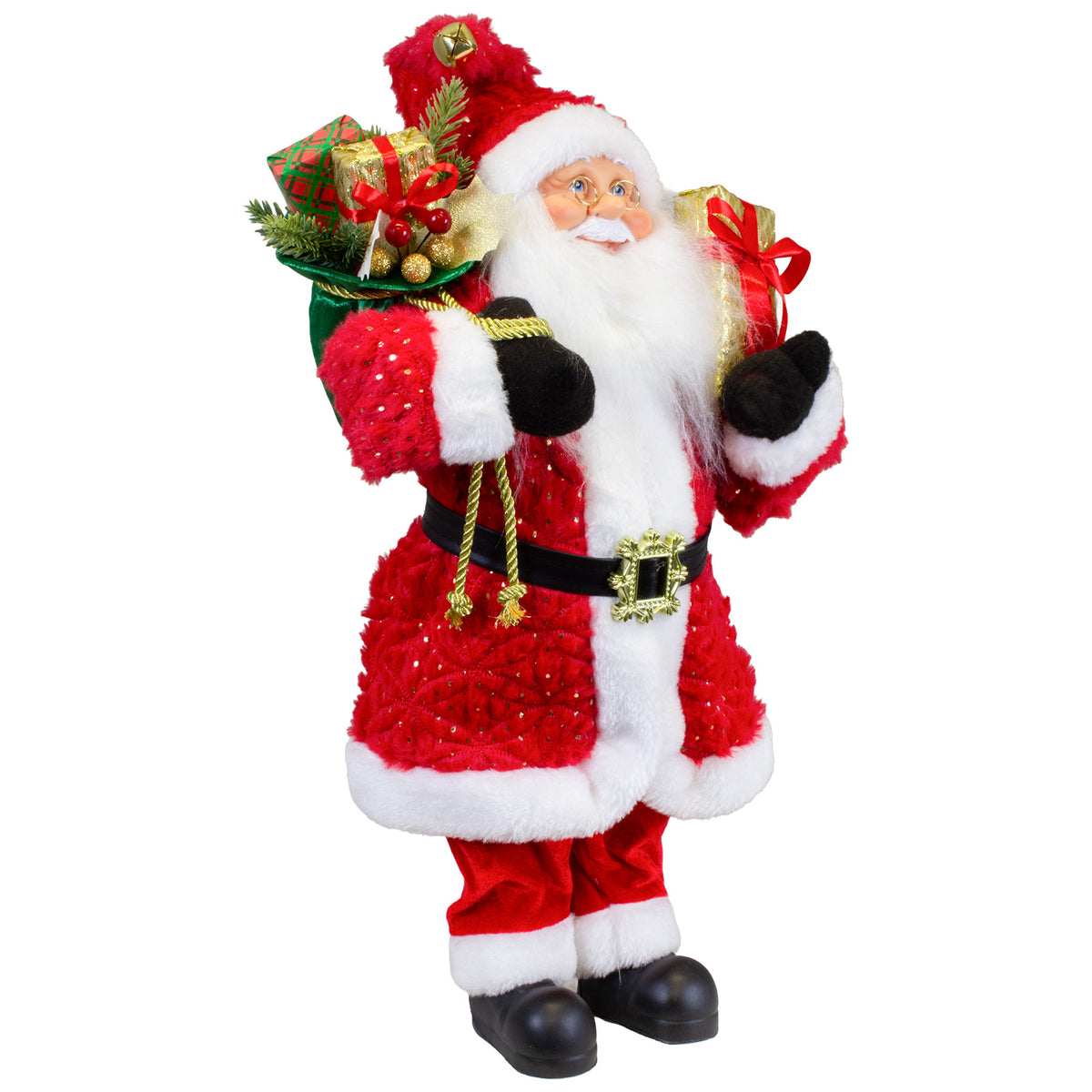 Santa 30 cm pitkä takki punakultaisena, pakkauskoko 6