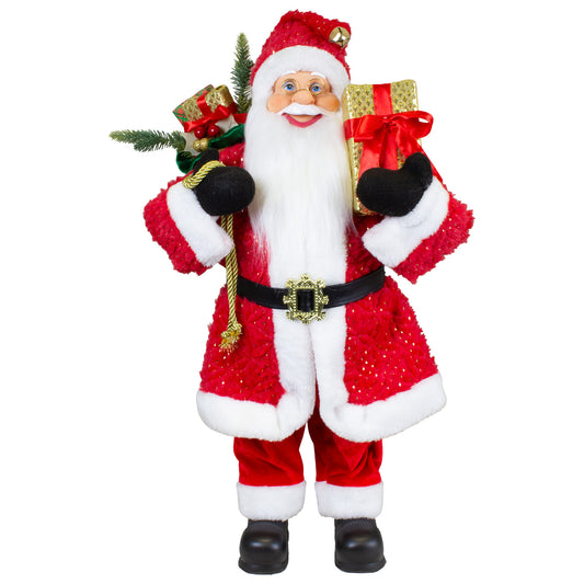 Santa 60cm long coat in red-gold, pack of 1