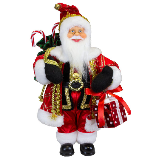 Santa 30cm long coat in red-gold, pack of 6