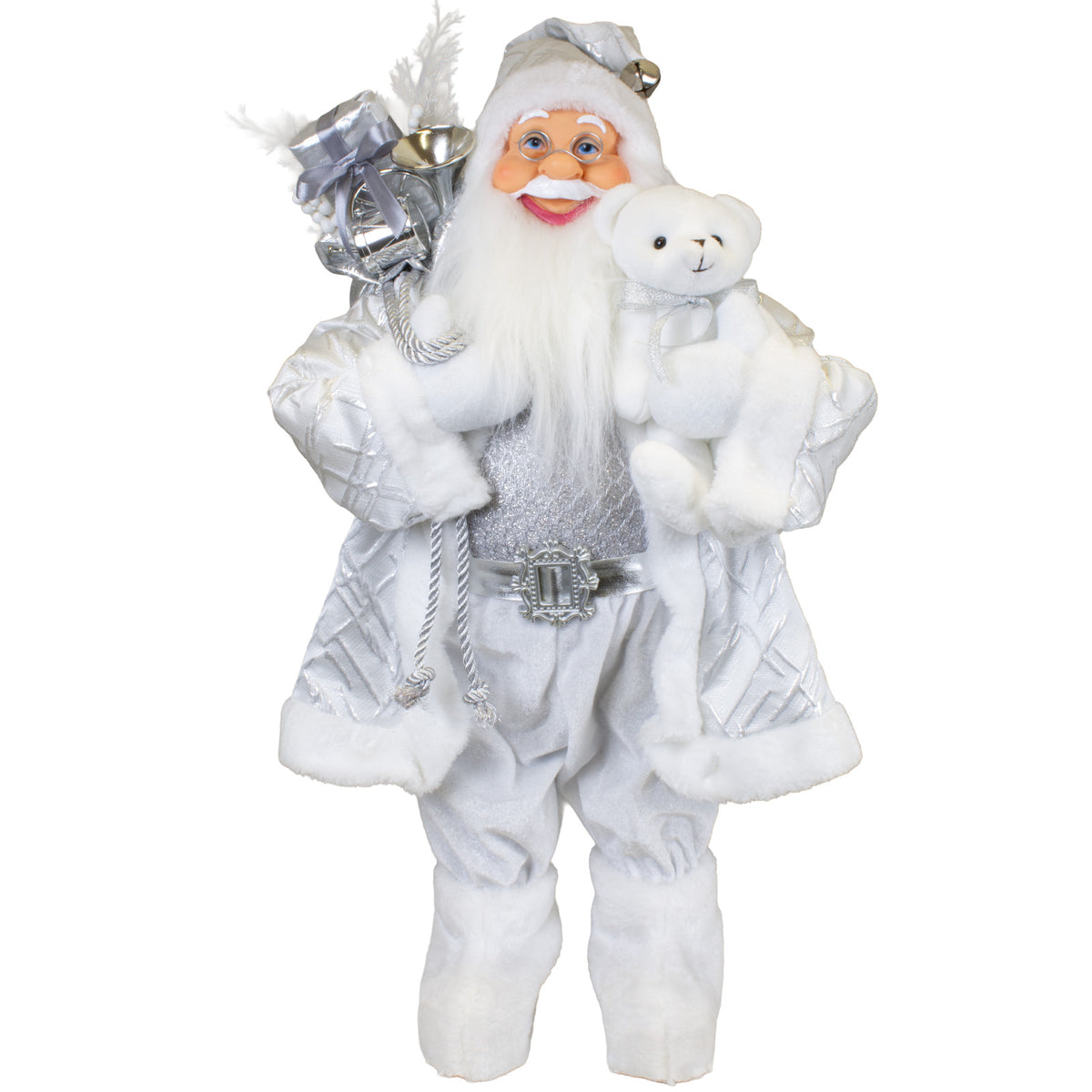Papá Noel 60cm con abrigo blanco, VE-1