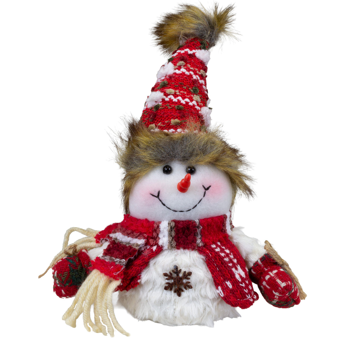 Snowman standing 25cm, 2 designs, pack of 12