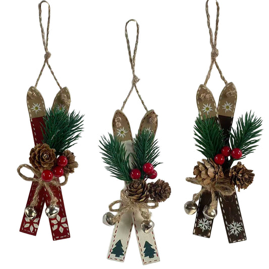 Tree ornament 15cm, wood, 3 designs, pack of 144(12)