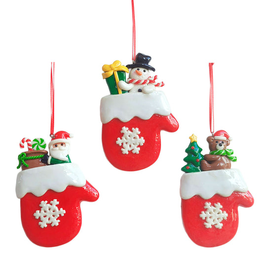 Christmas tree ornament 10cm, 3 designs, VE-144(24)