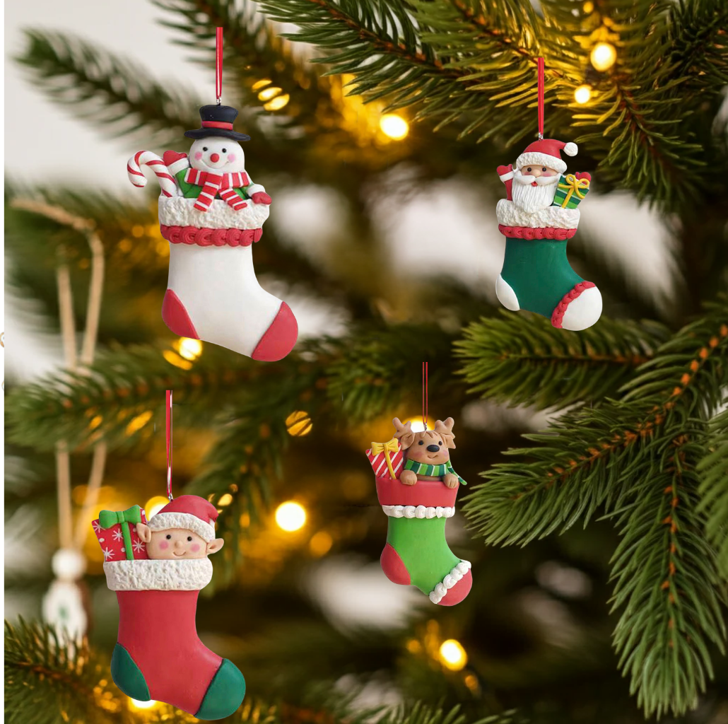 Christmas tree ornament 13cm, 4 designs, VE-144(24)