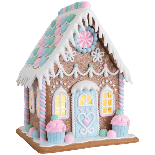 LED Lebkuchenhaus 20cm, Polyclay, VE-4(1)
