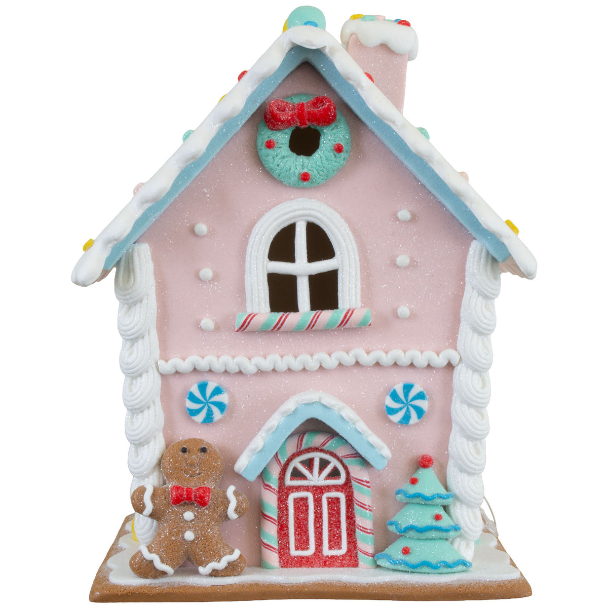LED gingerbread house 21cm, Polyclay, VE-6(1)