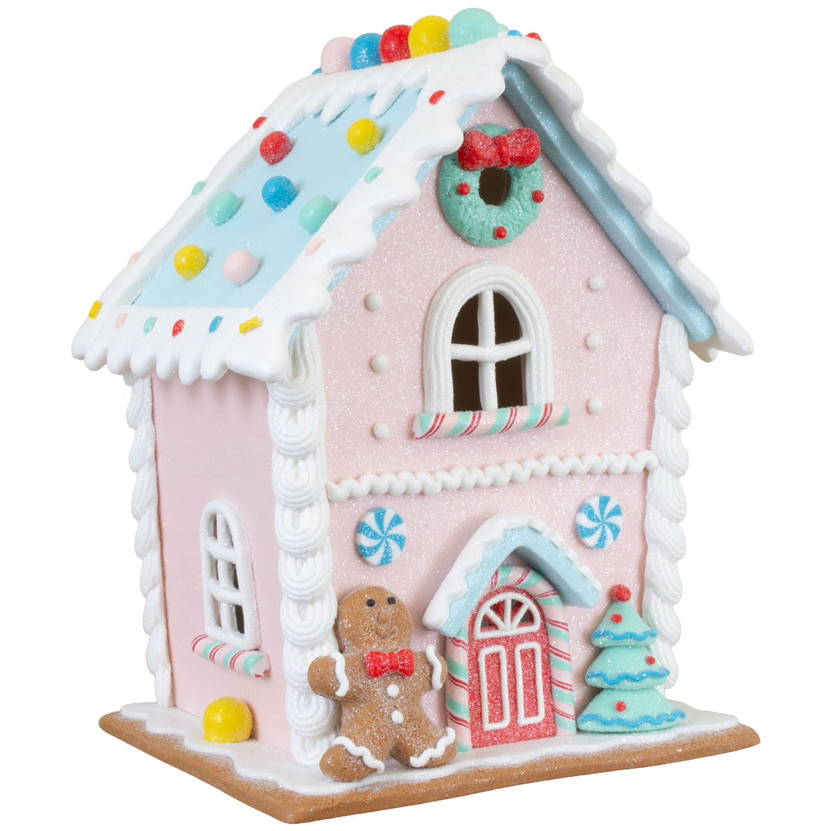 LED gingerbread house 21cm, Polyclay, VE-6(1)