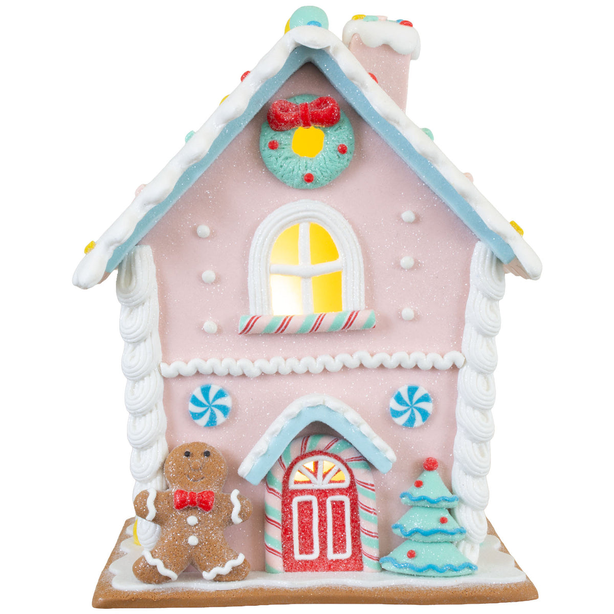 LED gingerbread house 21cm, Polyclay, VE-6(1)