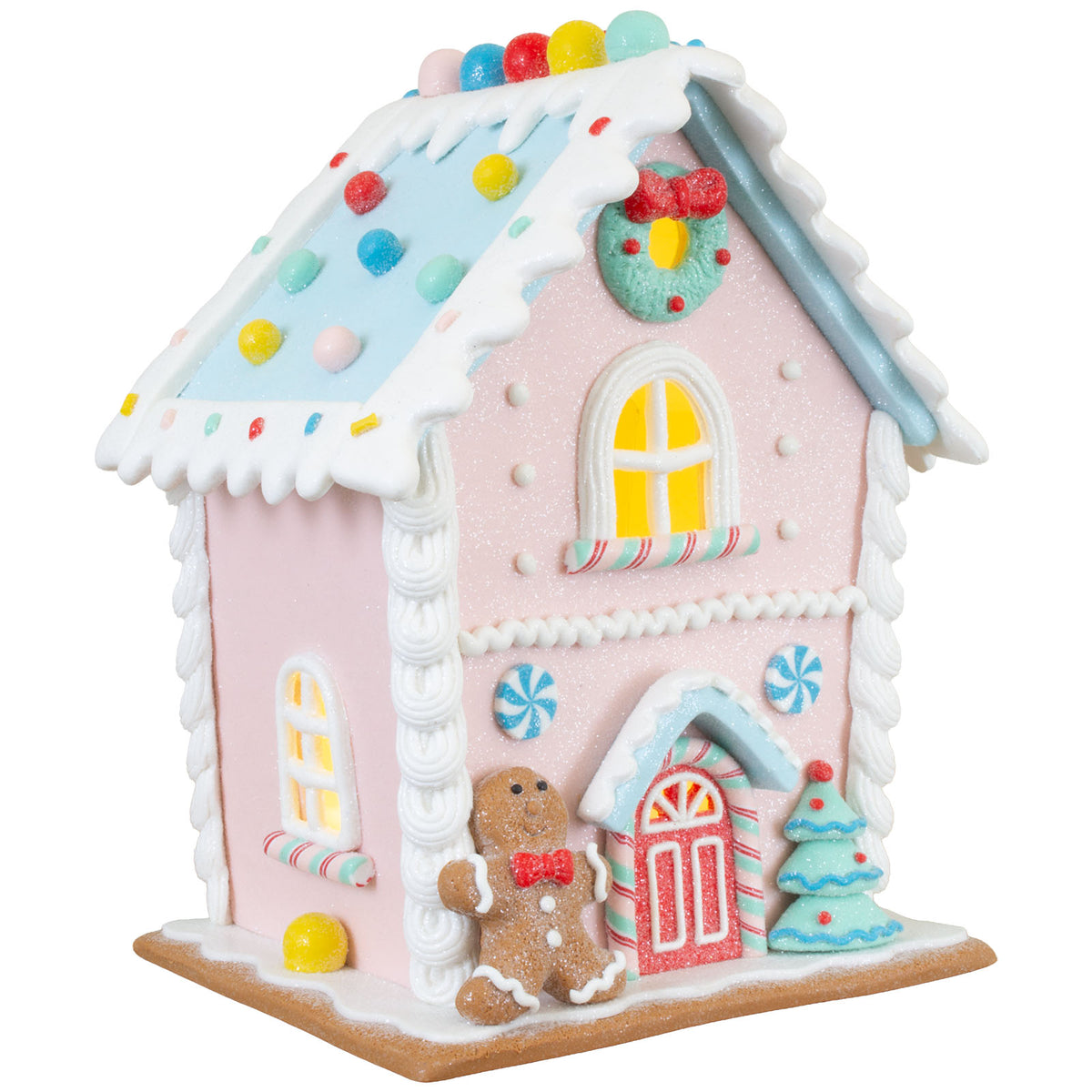 LED gingerbread house 21cm, Polyclay, VE-6(1)