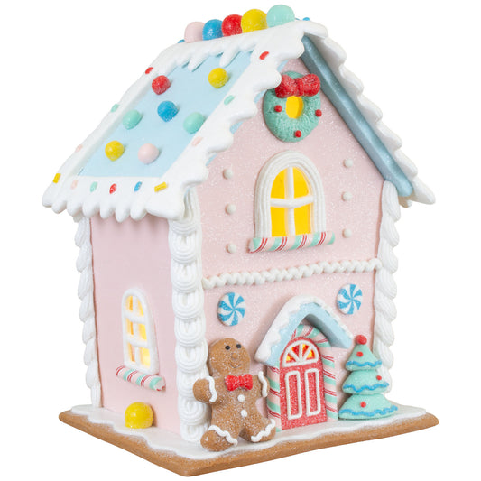 LED gingerbread house 21cm, Polyclay, VE-6(1)