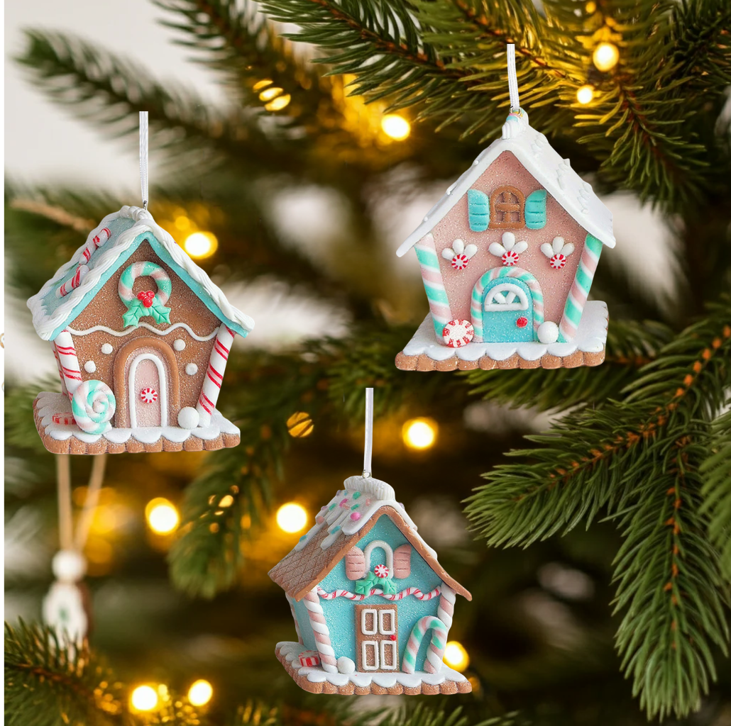 Decorazioni per albero 9cm, 3 modelli, VE-48(12)