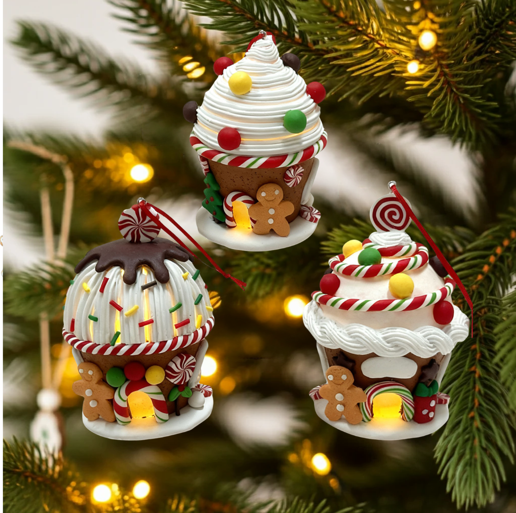 Decorazioni per albero 11cm, 3 modelli, VE-72(12)