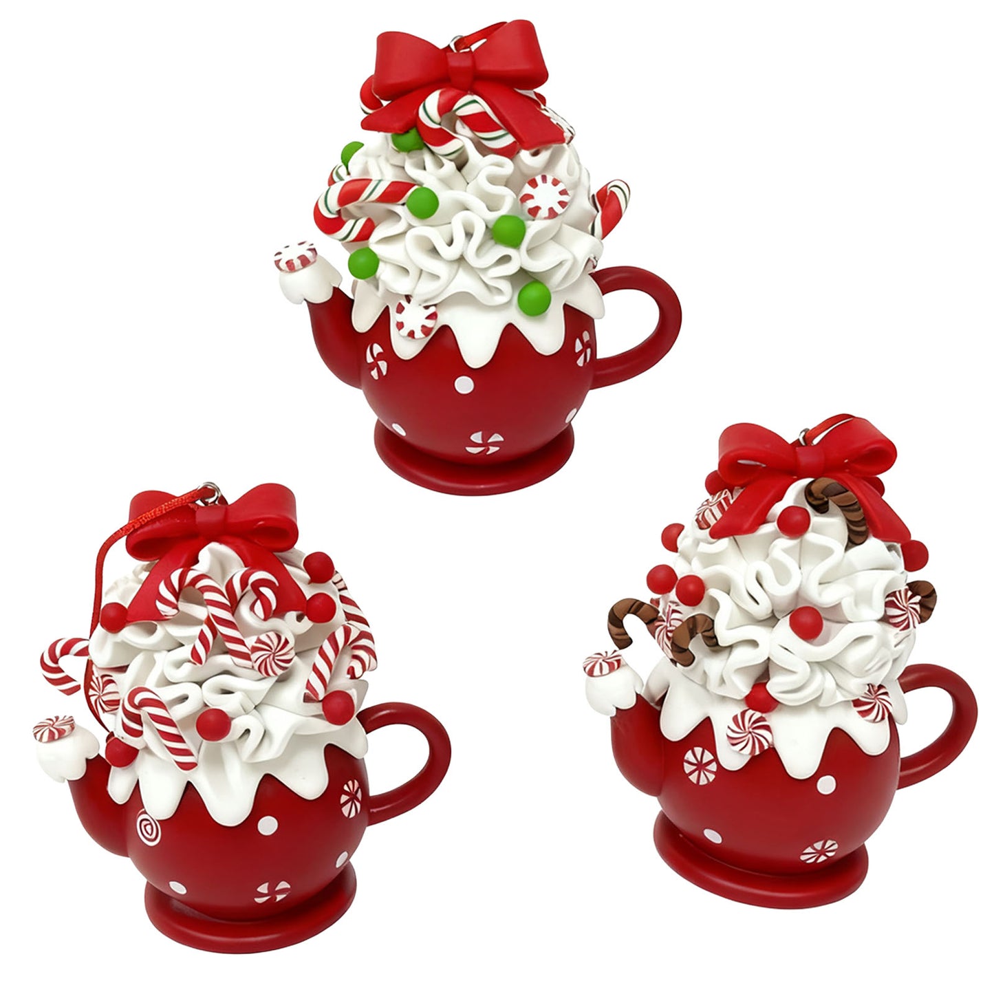 Decorazioni per albero 10cm, 3 modelli, VE-48(12)