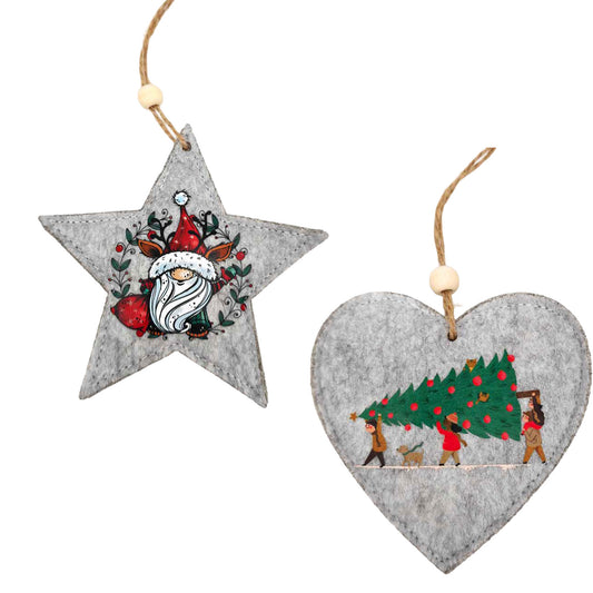 Christmas tree ornament 10cm, 2 designs, VE-288(24)