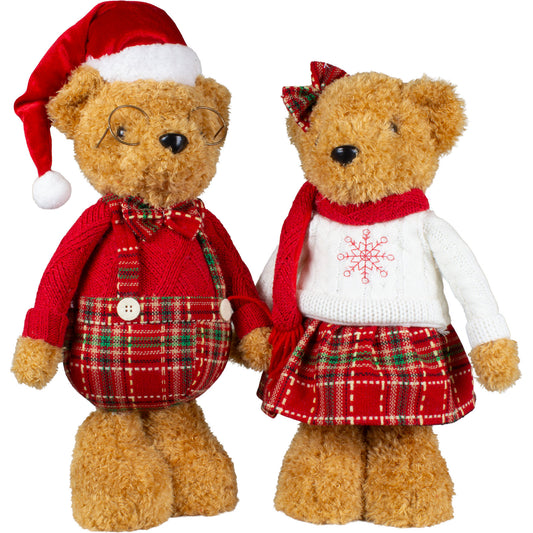 Standing Christmas Bear 36cm, 2 Designs, VE-12