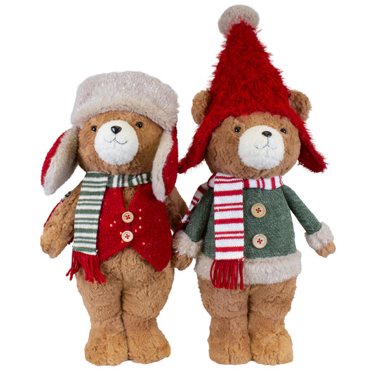 Standing Christmas Bear 42cm, 2 Designs, Pack of 12