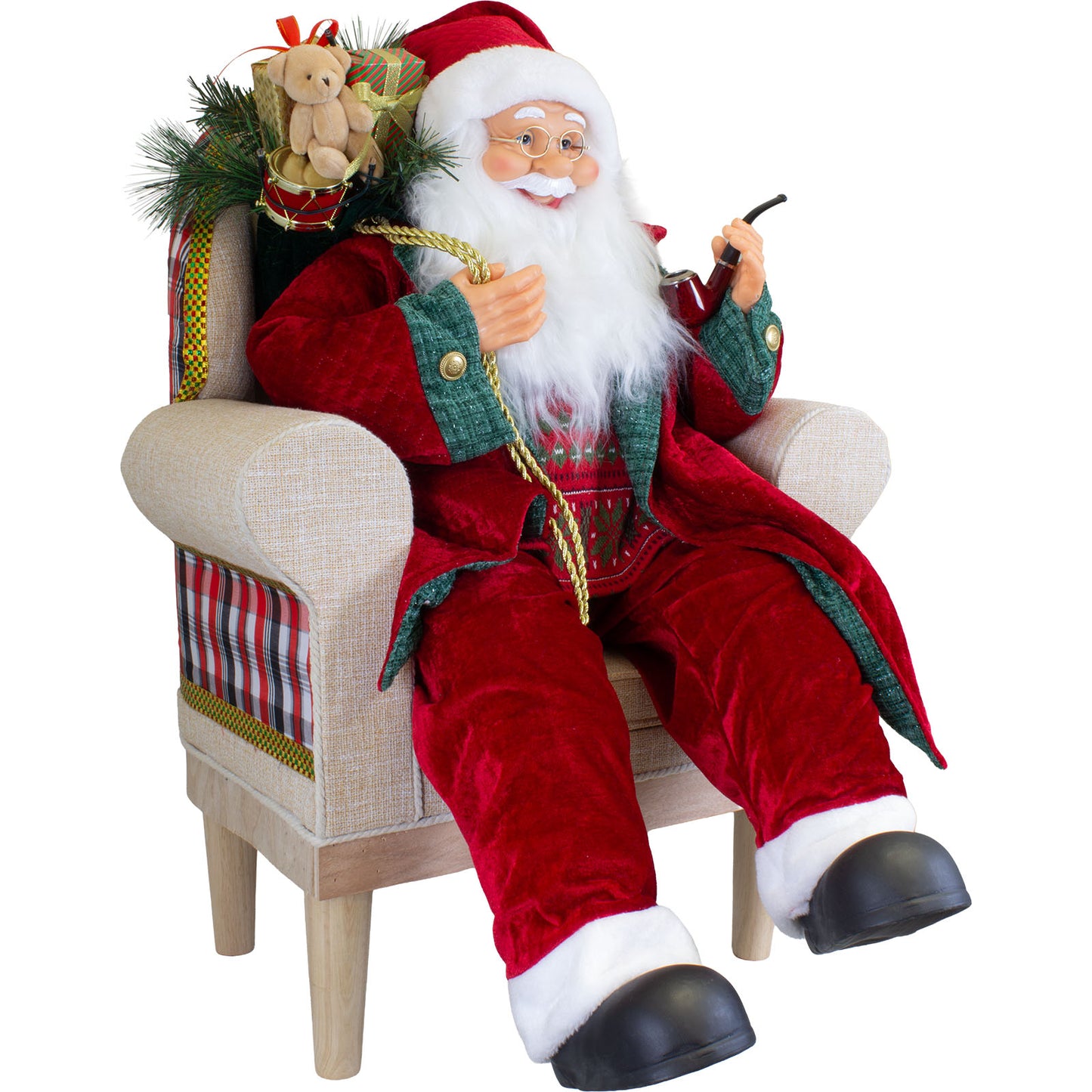 Père Noël 80cm dans fauteuil, VE-1