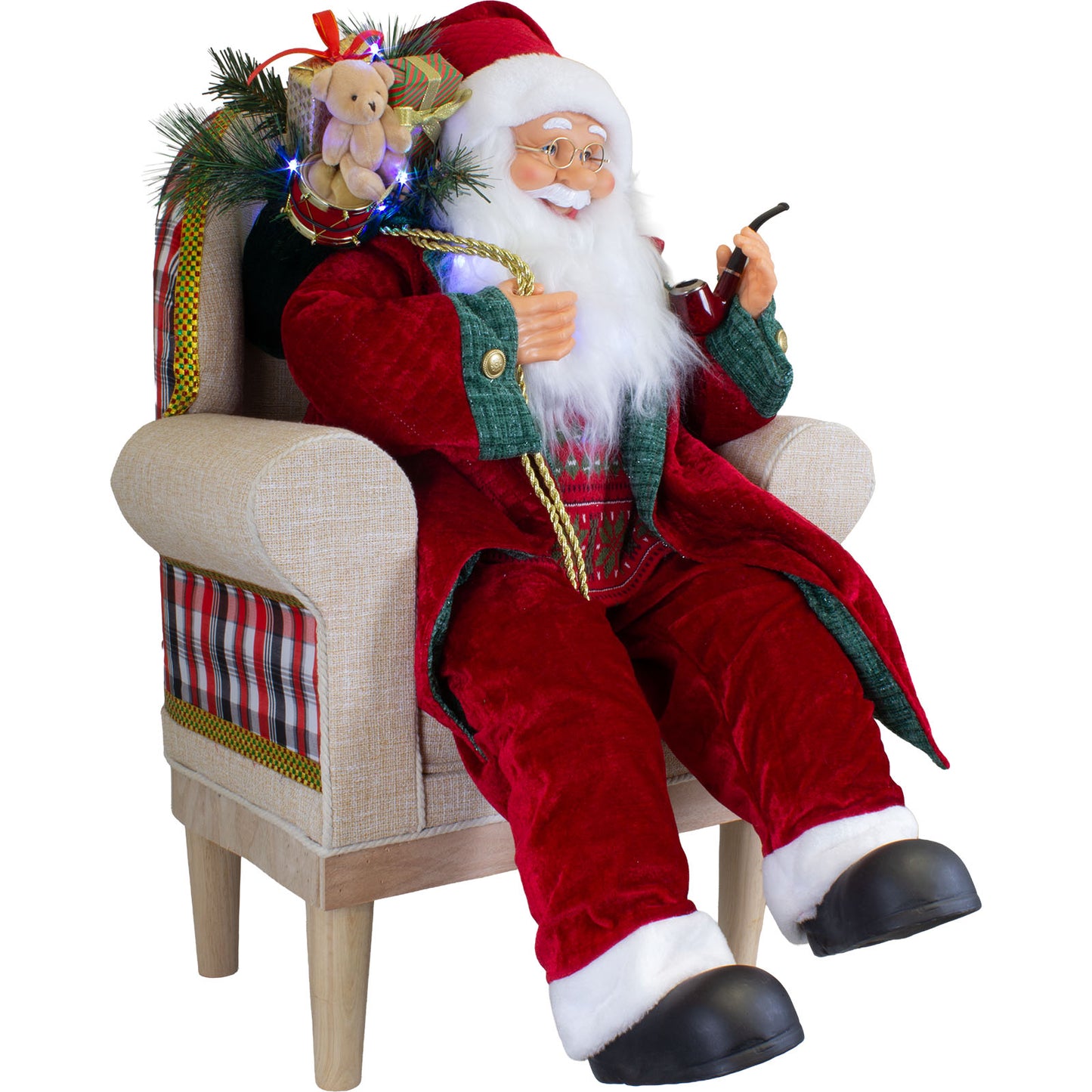 Père Noël 80cm dans fauteuil, VE-1