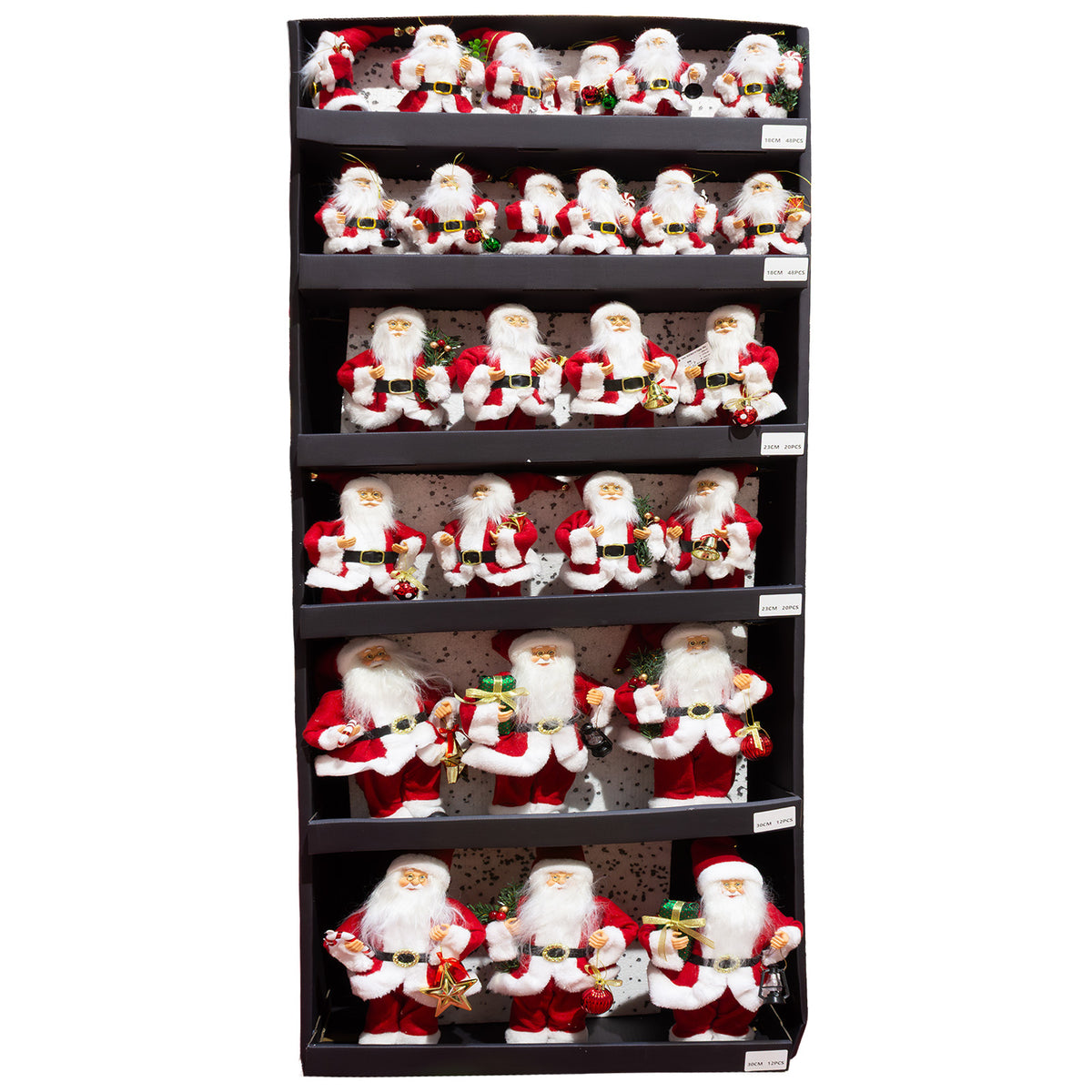 Santa 18/23/30cm im Display 160tlg