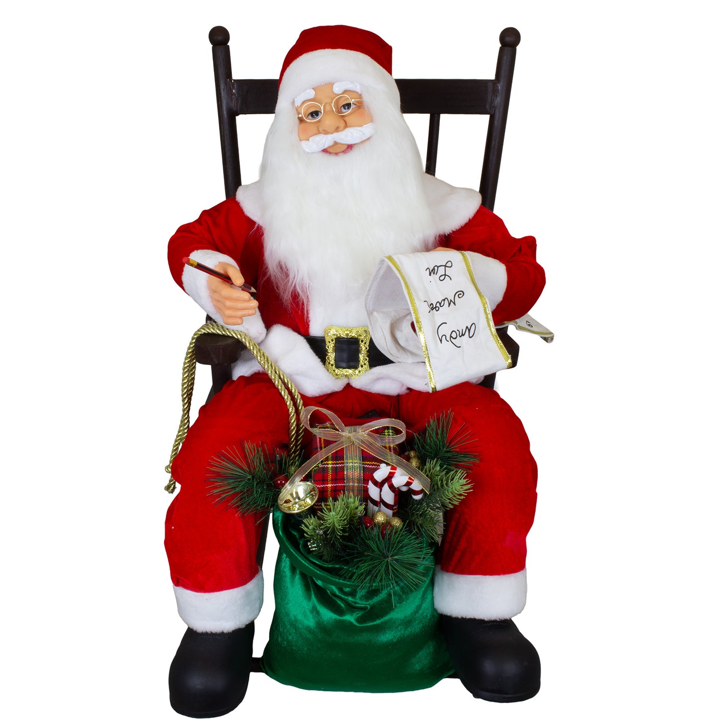 Père Noël 80cm sur chaise avec animation, VE-1