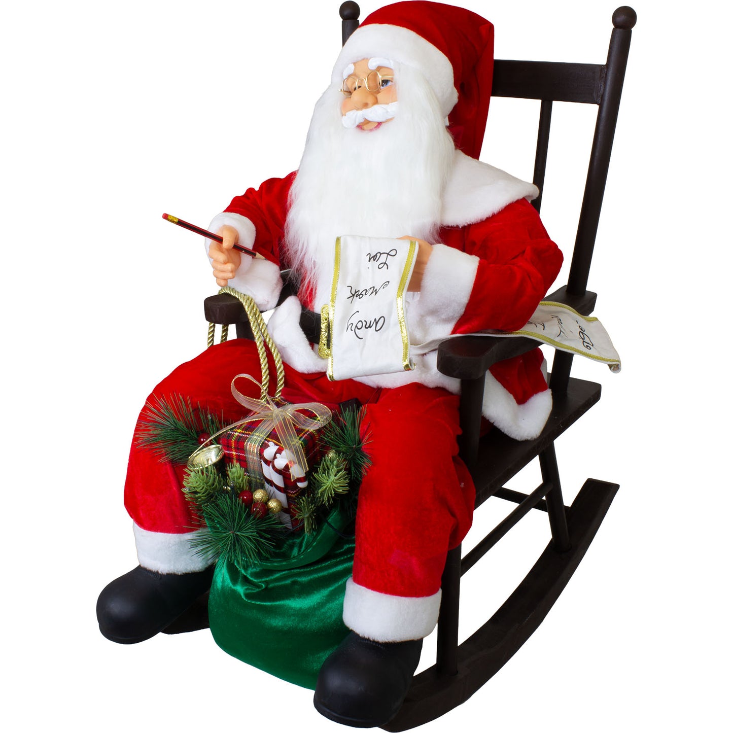 Père Noël 80cm sur chaise avec animation, VE-1