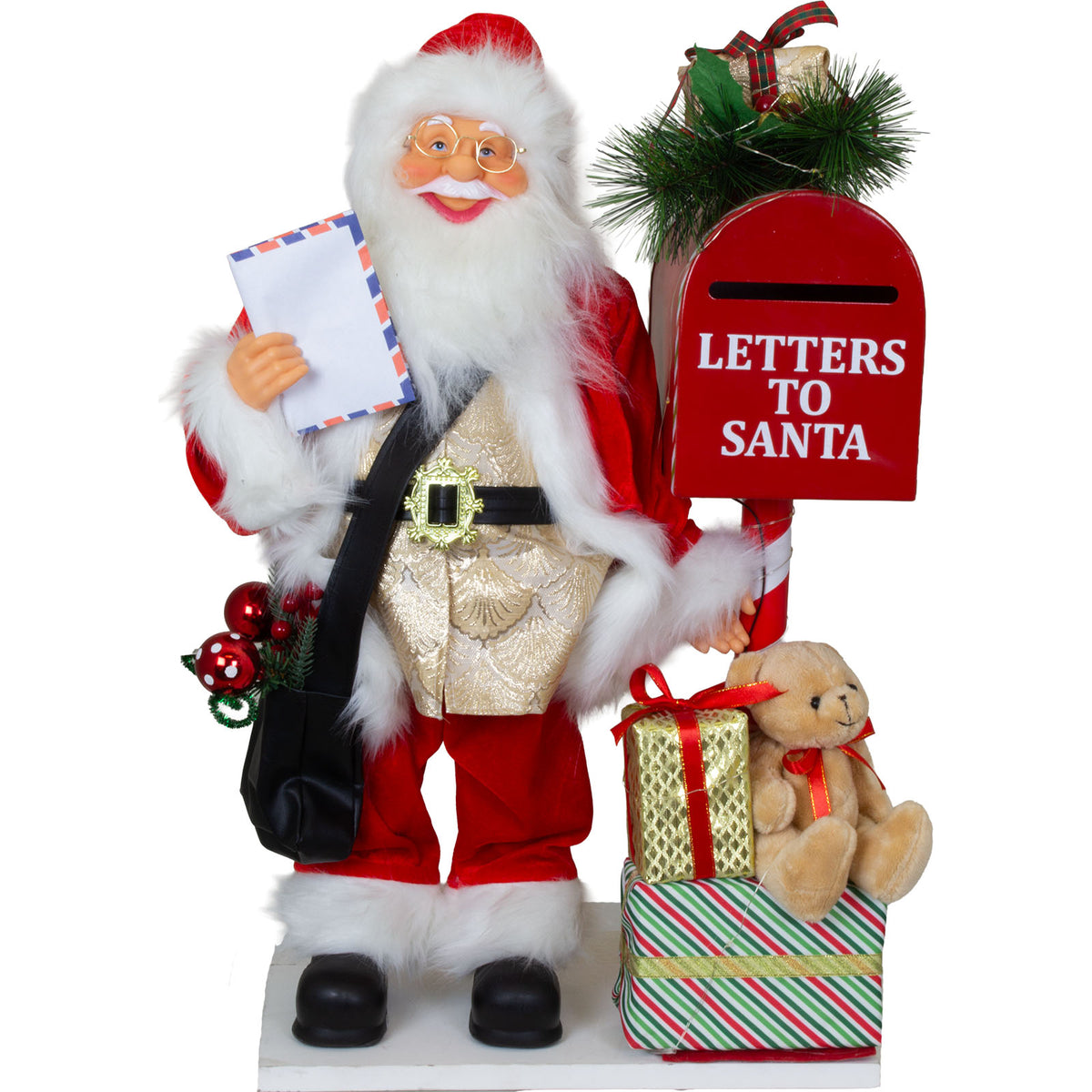 Père Noël 60cm boîte aux lettres avec animation, VE-1