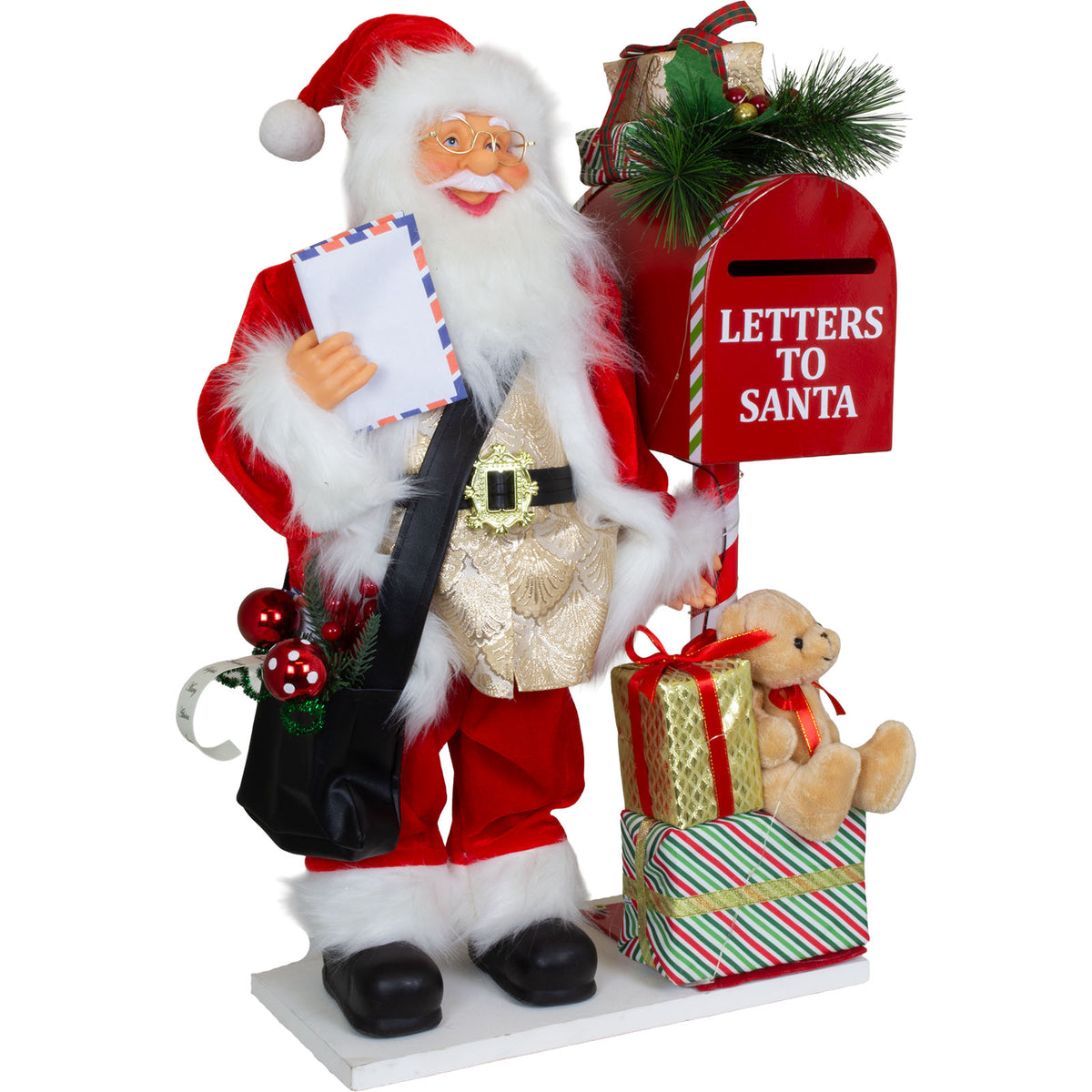 Père Noël 60cm boîte aux lettres avec animation, VE-1