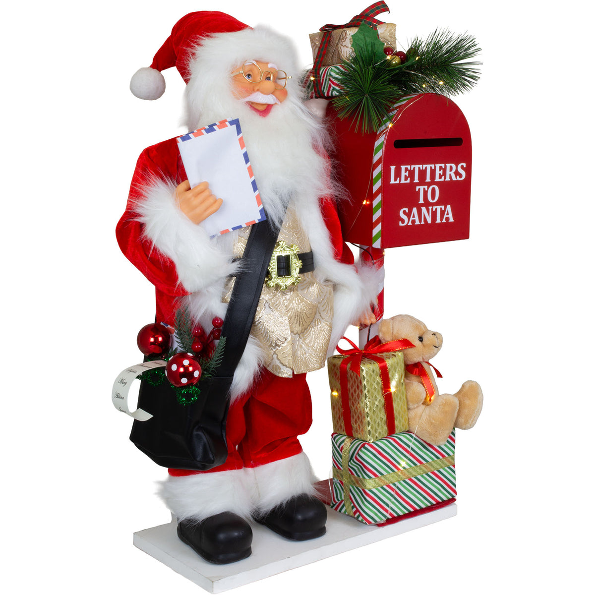 Père Noël 60cm boîte aux lettres avec animation, VE-1
