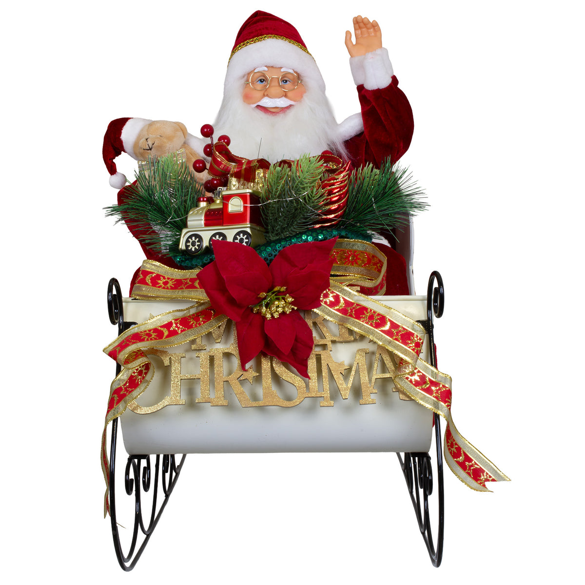 Santa auf Schlitten 60cm mit Animation, VE-1