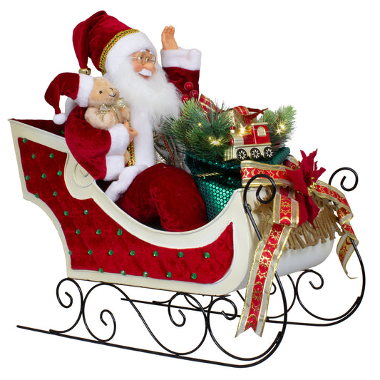 Santa auf Schlitten 60cm mit Animation, VE-1
