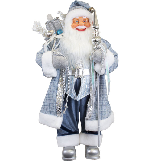 Santa 60cm langer Mantel in blau-weiß-silber, VE-1