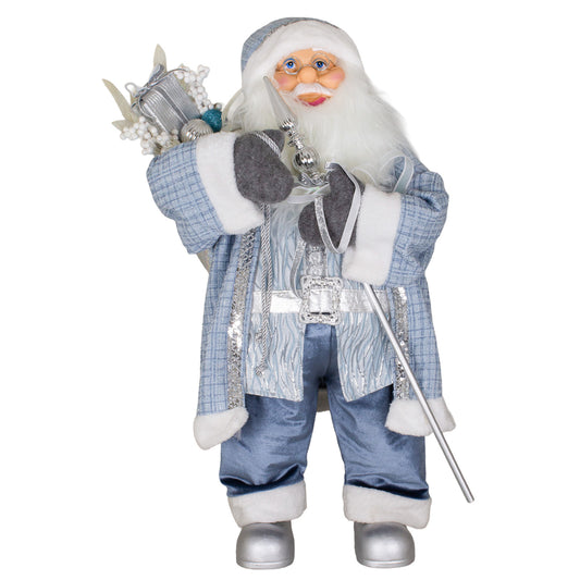 Santa 80cm long coat in blue-white-silver, pack of 1