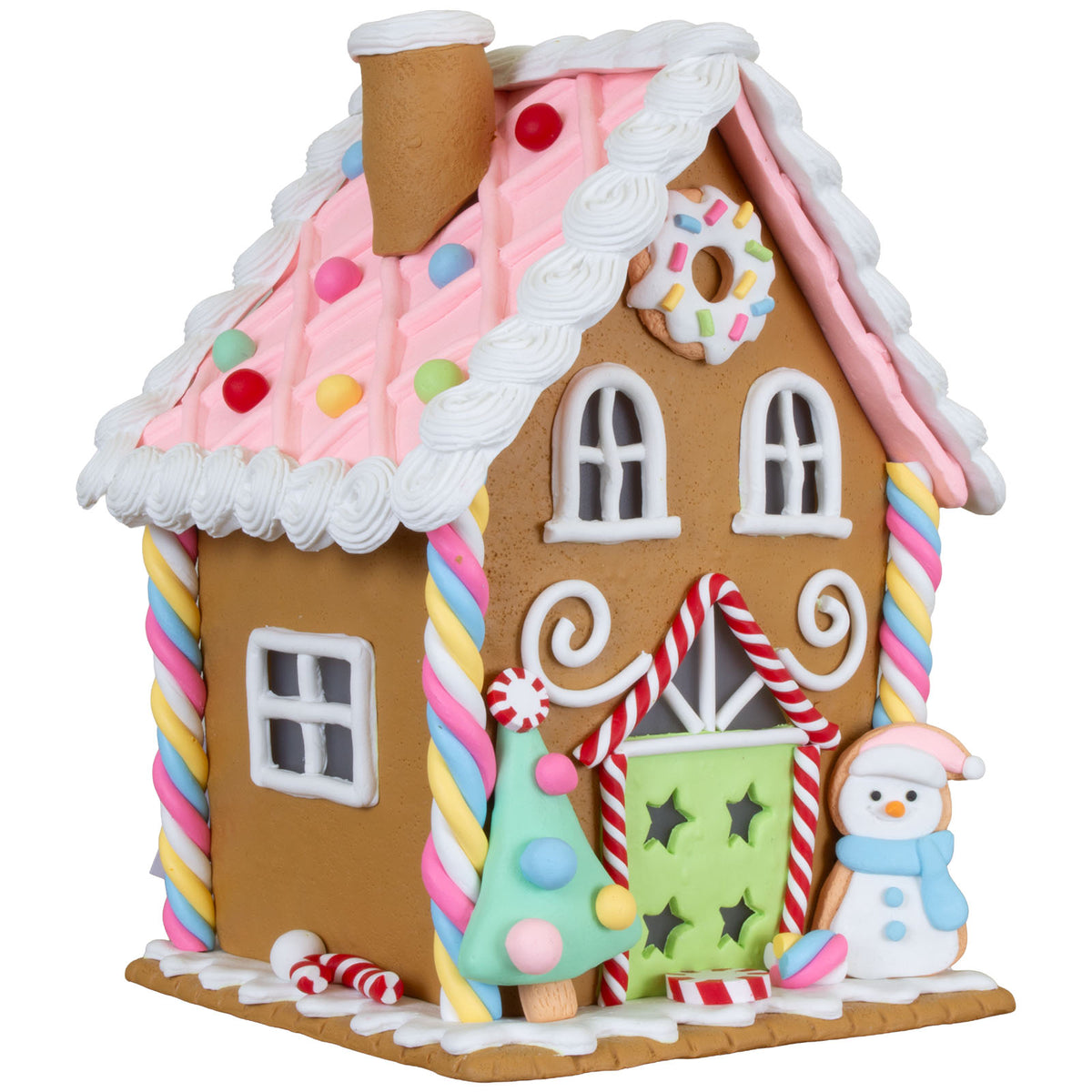 LED Gingerbread House 20cm, Polyclay, Pack of 12(2)
