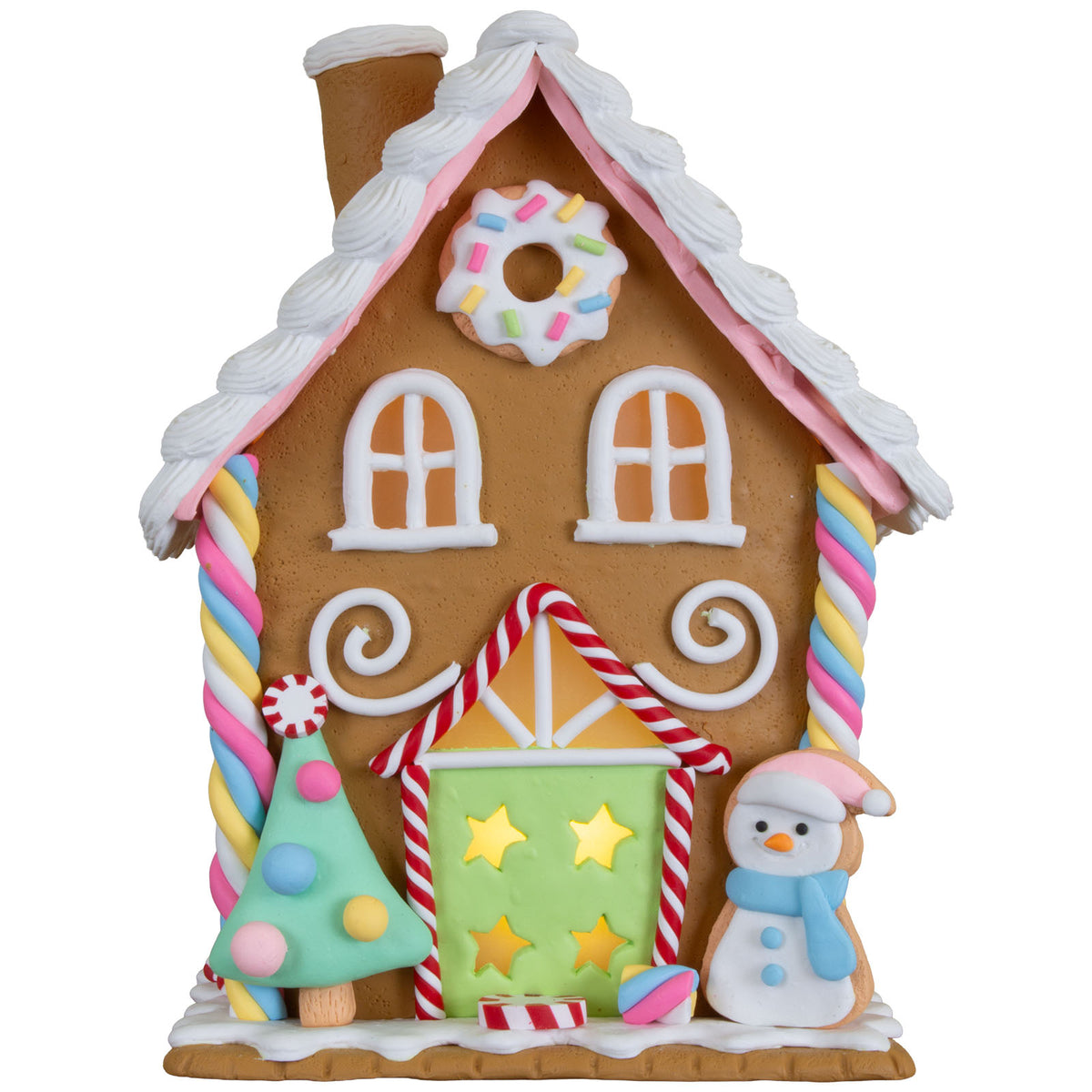 LED Gingerbread House 20cm, Polyclay, Pack of 12(2)