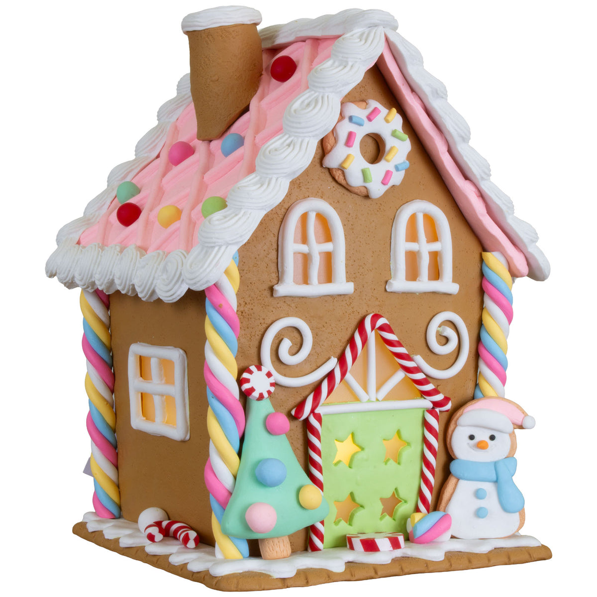 LED Gingerbread House 20cm, Polyclay, Pack of 12(2)