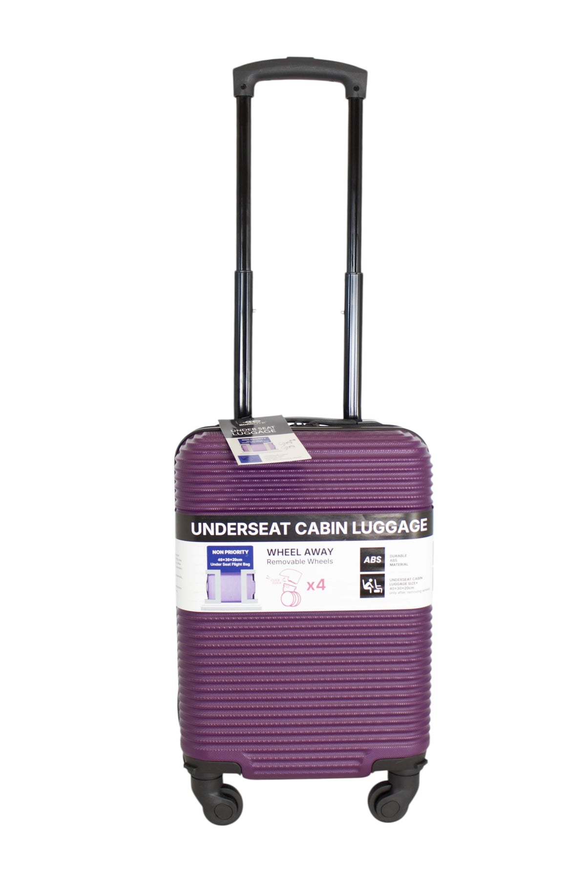 Underseat-Kabinentrolley 40x30x20cm, im Display, 4 Farben sortiert