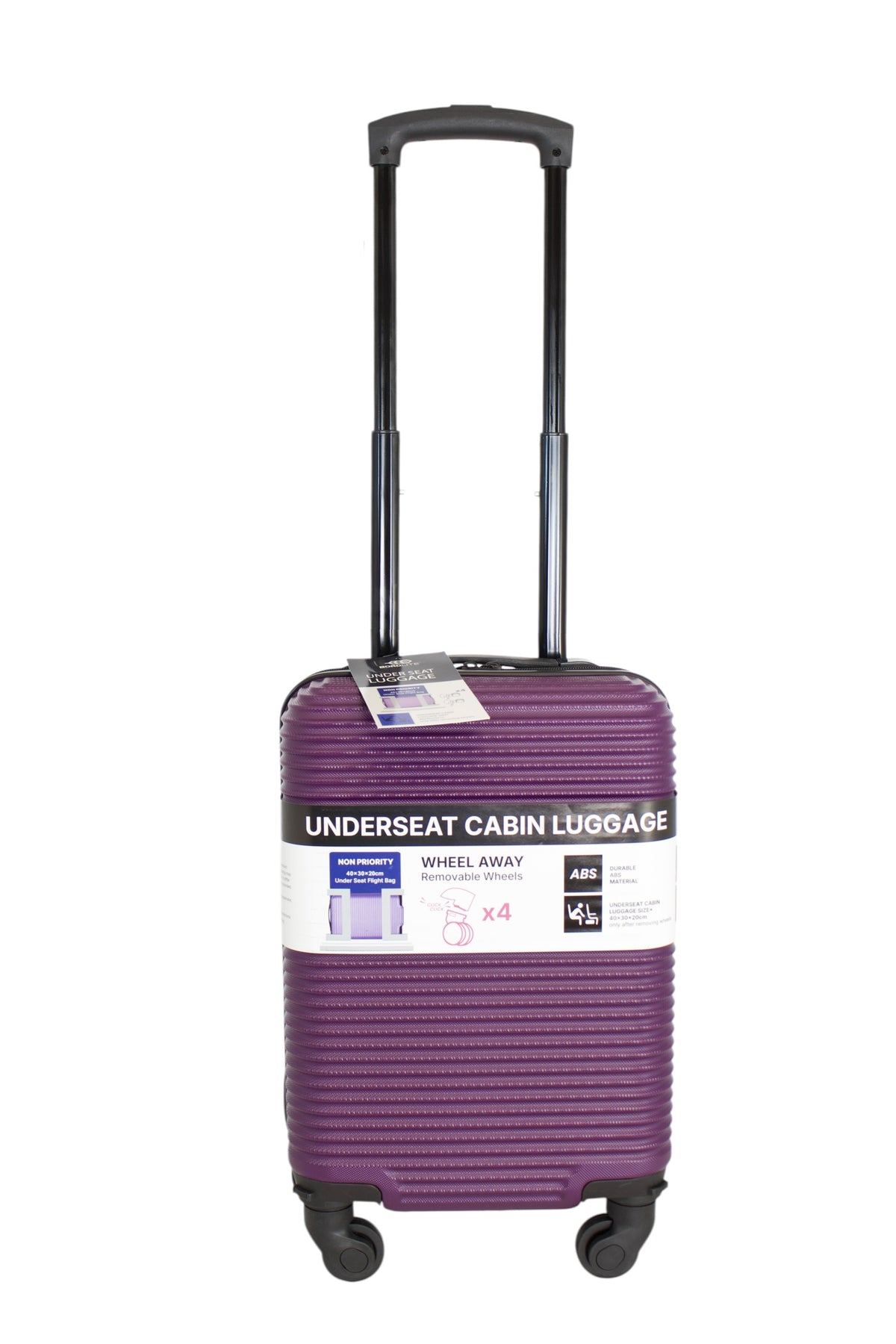 Underseat-Kabinentrolley 40x30x20cm, im Display, 4 Farben sortiert
