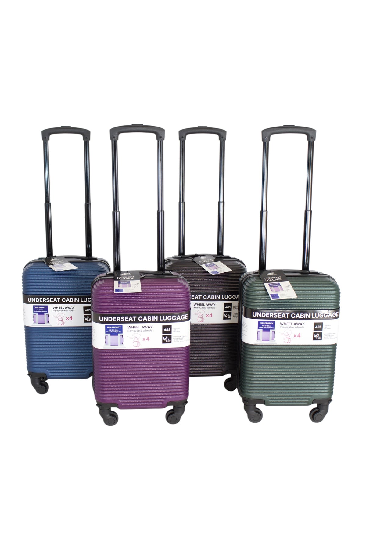 Underseat-Kabinentrolley 40x30x20cm, im Display, 4 Farben sortiert
