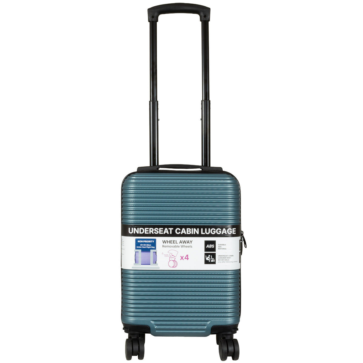 Valise cabine Underseat 40x30x20 cm, en présentoir, 4 couleurs assorties