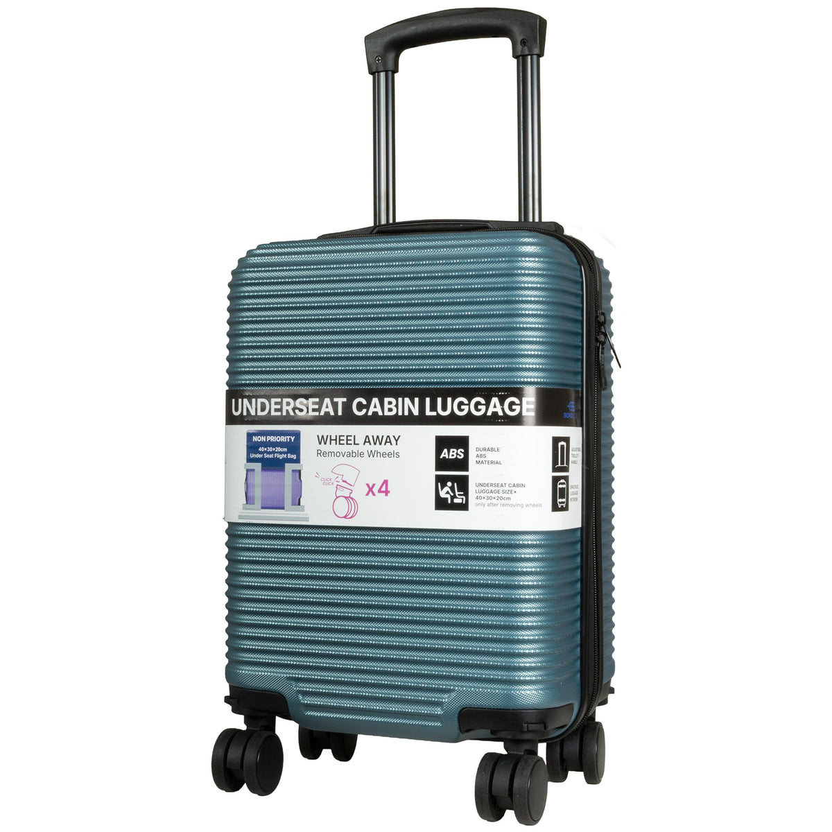 Valise cabine Underseat 40x30x20 cm, en présentoir, 4 couleurs assorties