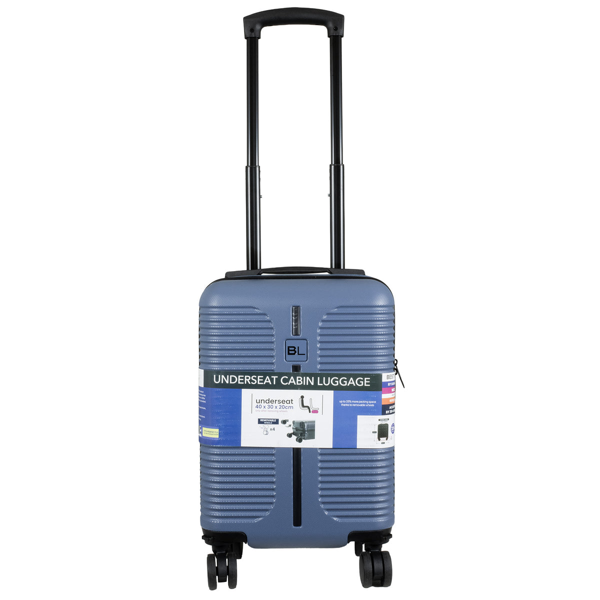 Valise cabine Underseat 40x30x20 cm, en présentoir, 4 couleurs assorties